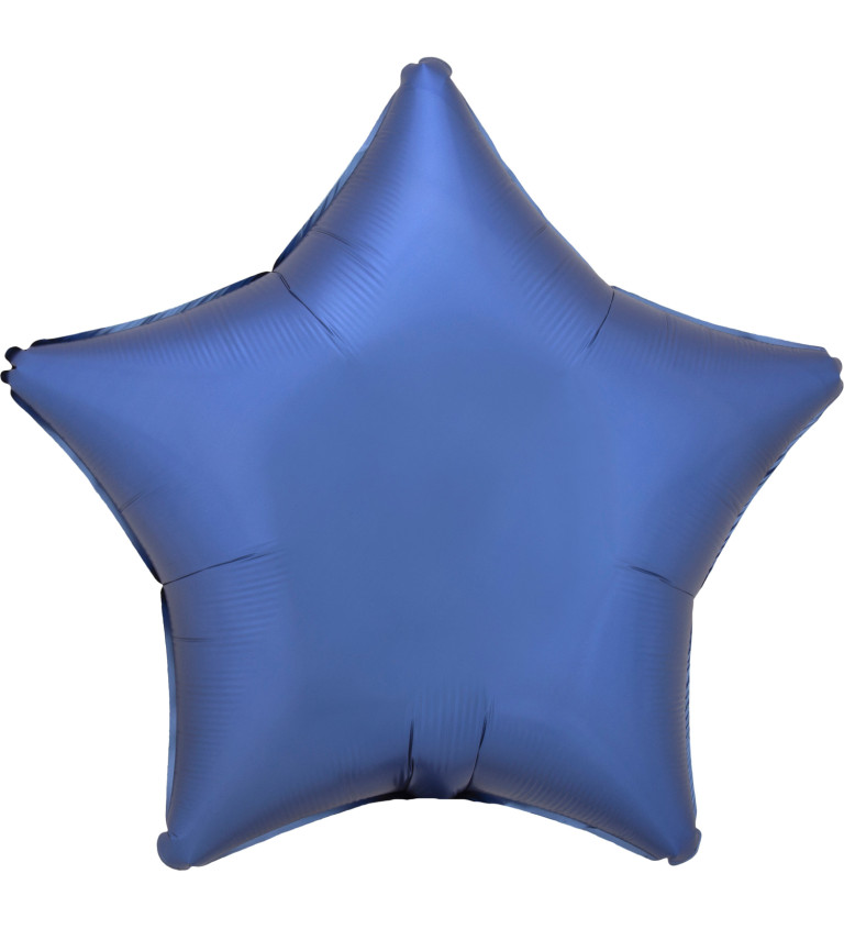 Fóliový balónik Hviezda, modrý satén