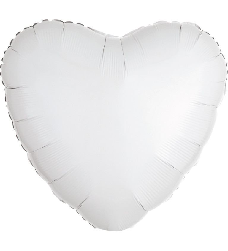 Fóliový balónik Srdce, biely