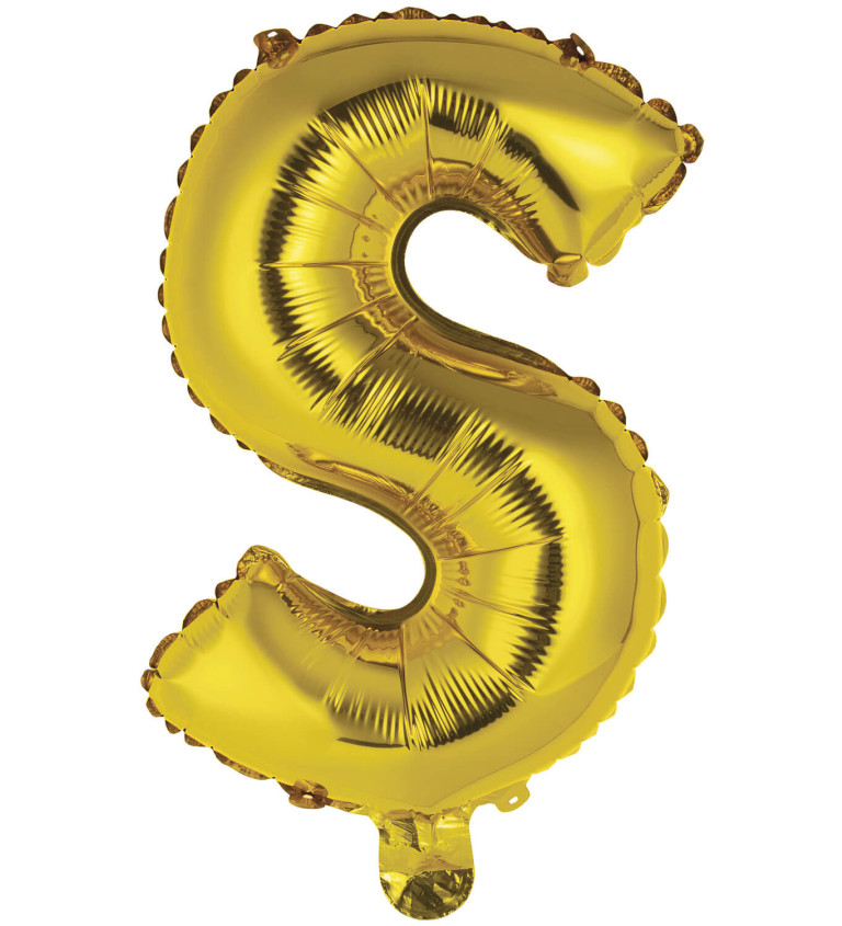 Fóliový balónik mini "S" - zlatý