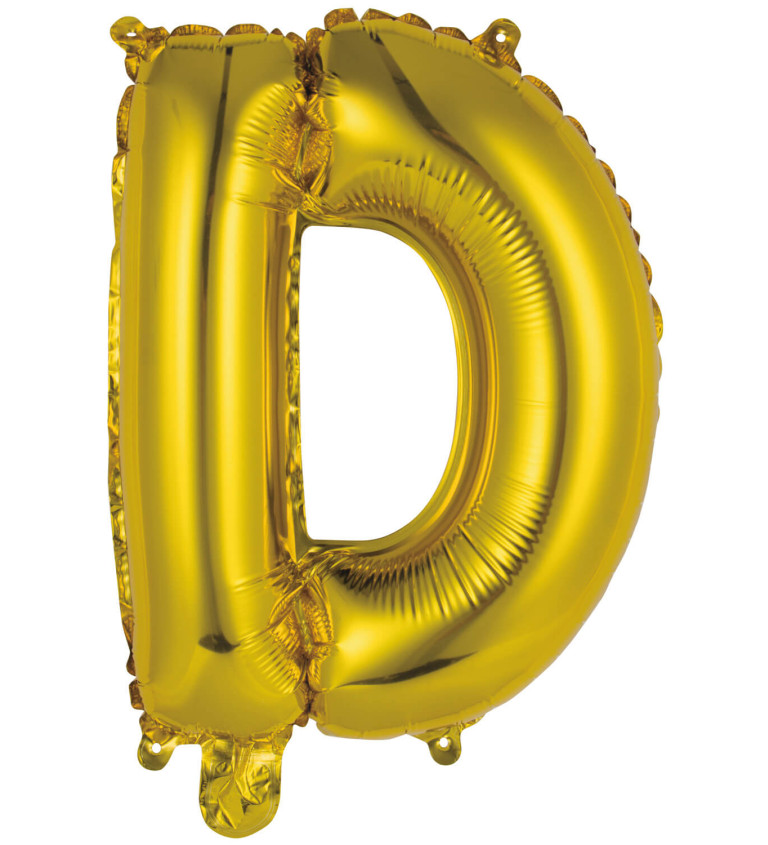 Fóliový balónik mini "D" - zlatý