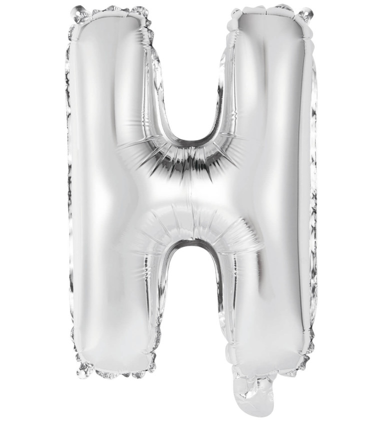Fóliový balónik mini "H" - strieborný