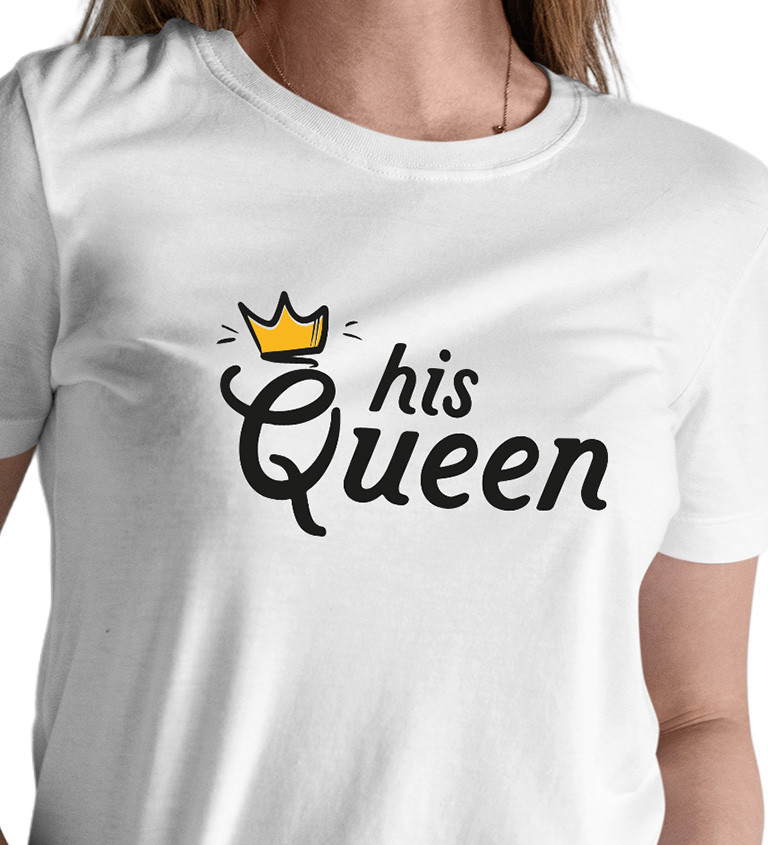 Dámske tričko biele - His Queen