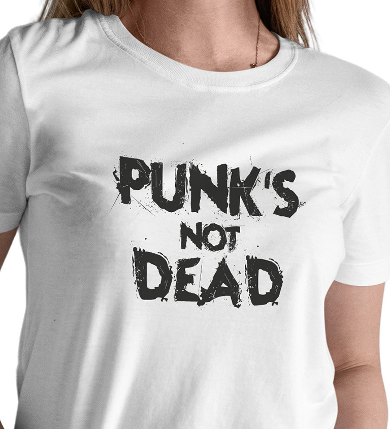 Dámske tričko biele - Punks not dead