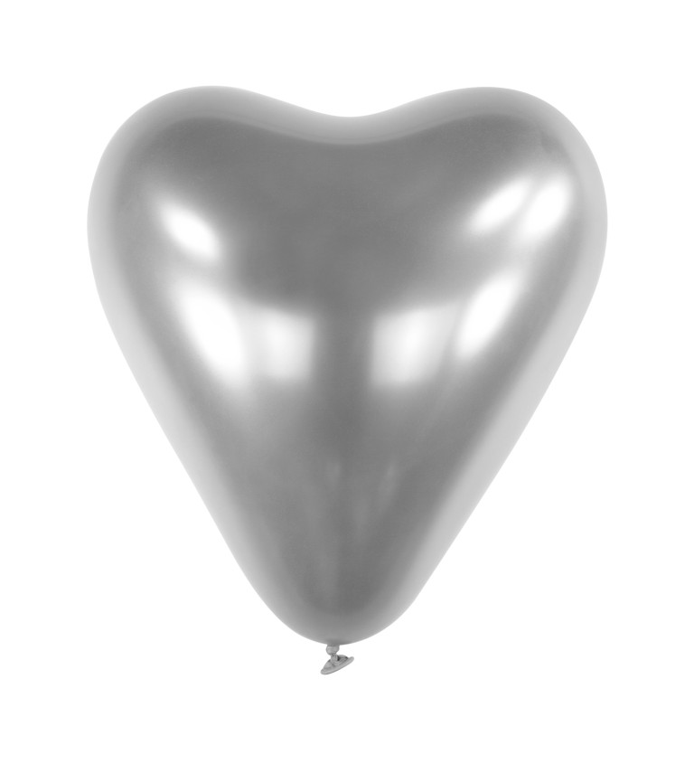 Latexové balóniky Srdce, strieborné