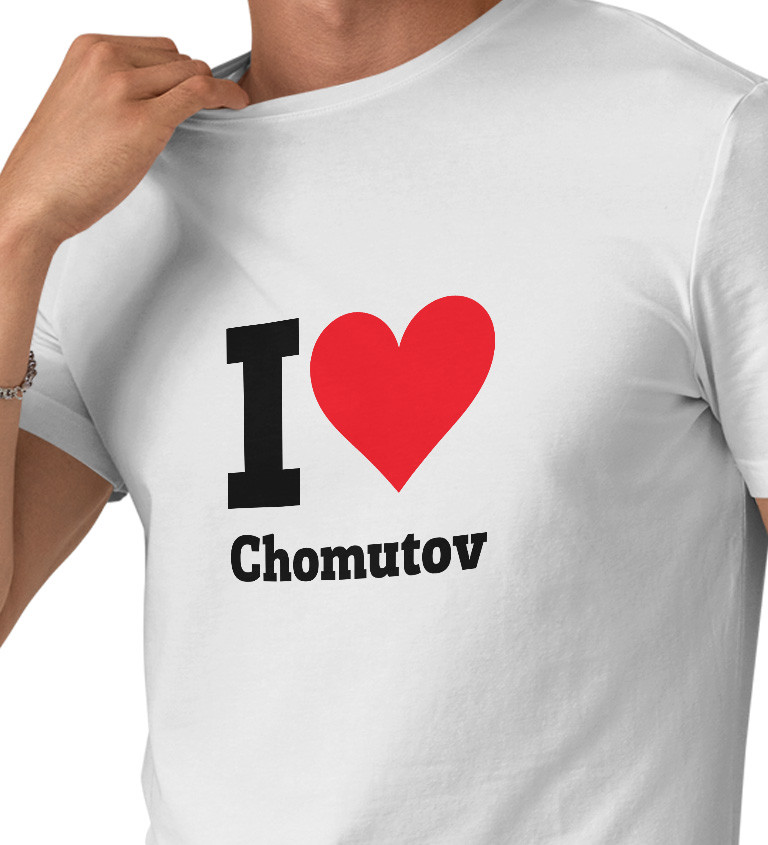 Pánske tričko biele - I love Chomutov