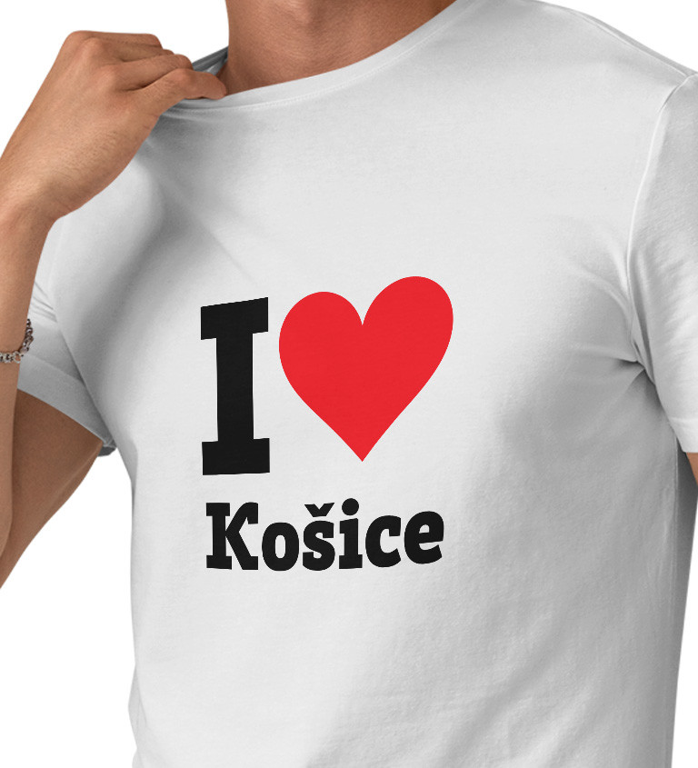 Pánske tričko biele - I love Košice