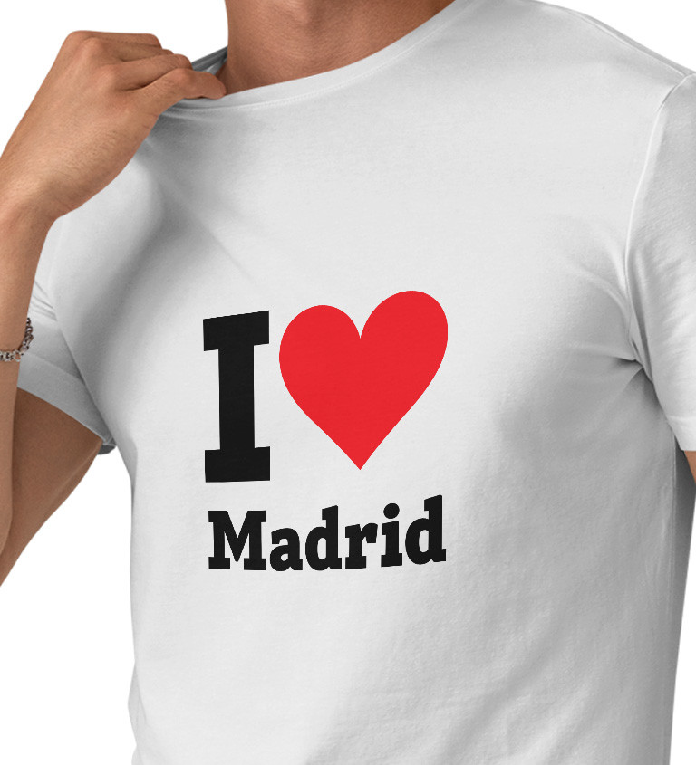 Pánske tričko biele - I love Madrid