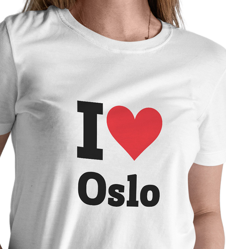 Dámske tričko biele - I love Oslo