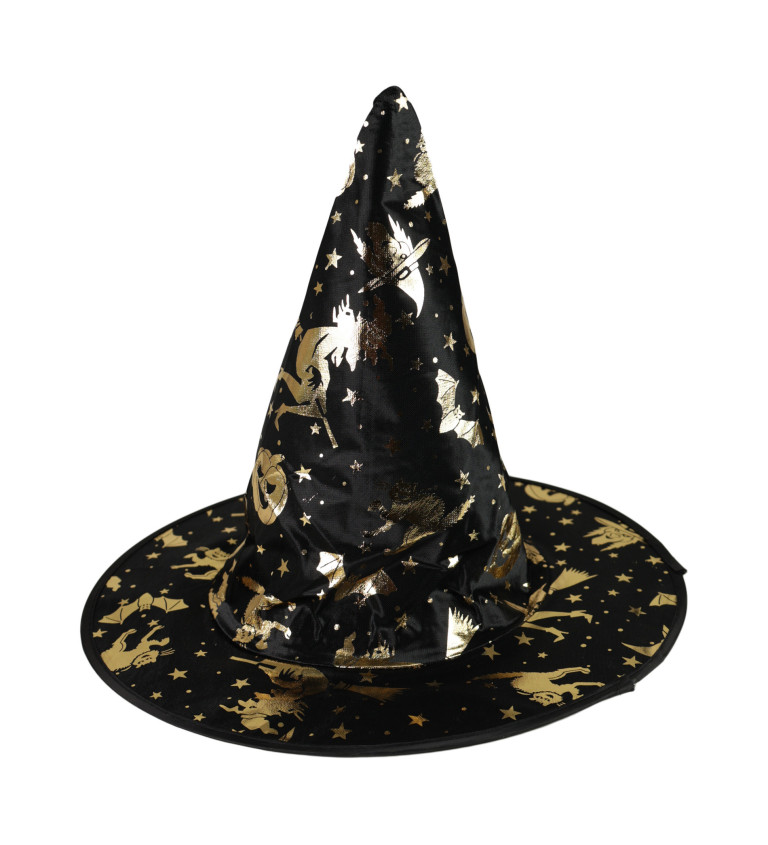 Detský klobúk - zlaté vzory čarodejníc