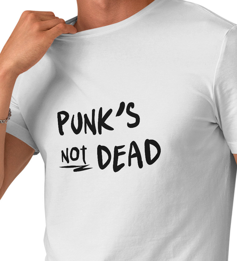 Pánske tričko biele - Punks not dead