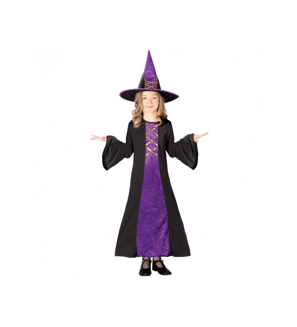 Detský kostým - Fialová čarodejnica
