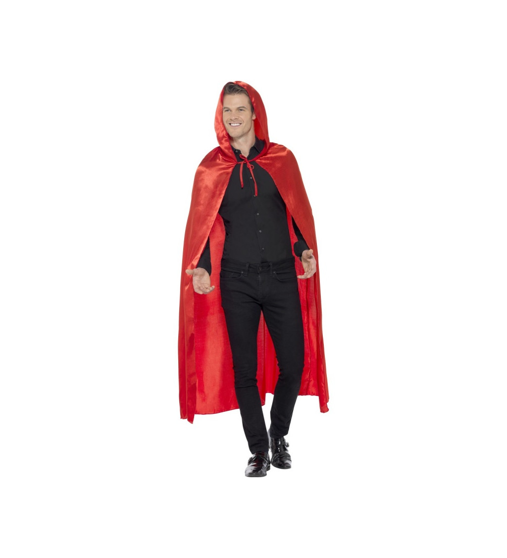 Čertovský plášť s kapucňou, červený