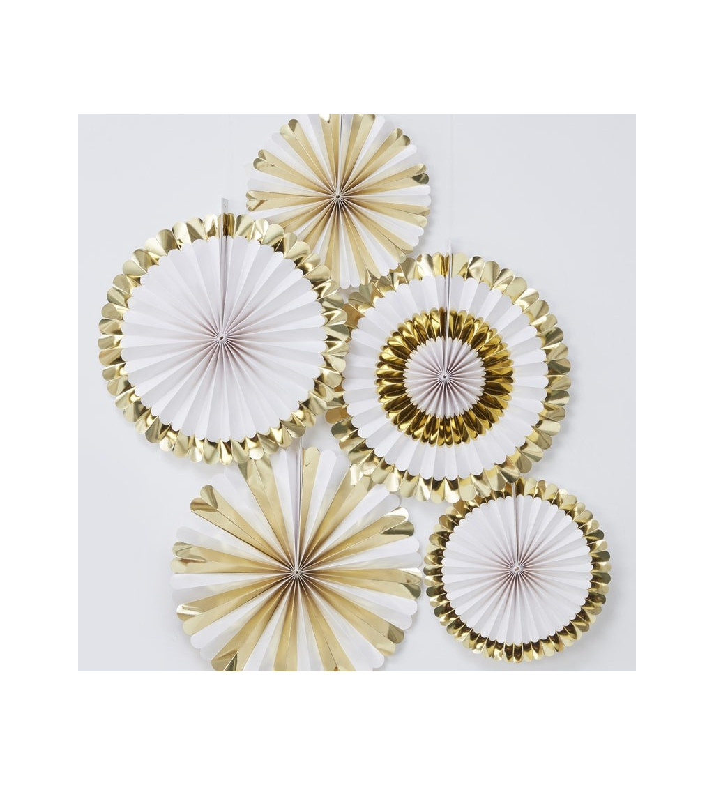 Dekoratívna rozeta - bielo-zlatá 5 ks