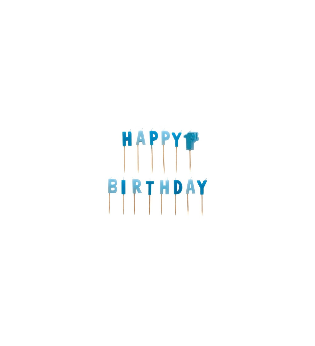 Modré sviečky - Happy birthday