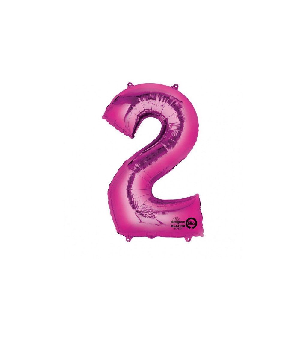 Ružový fóliový balónik - číslo 2