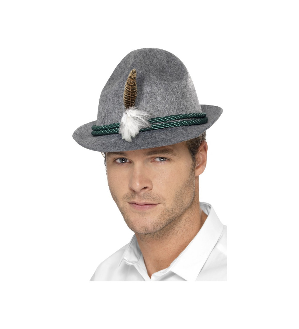 Bavorský klobúk - šedý
