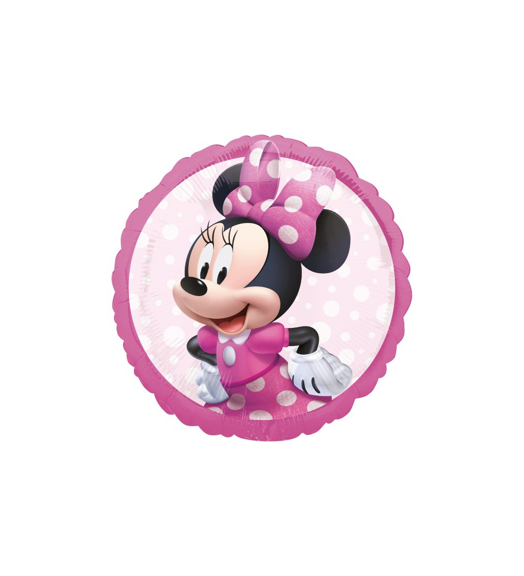 Okrúhly fóliový balónik Minnie mouse