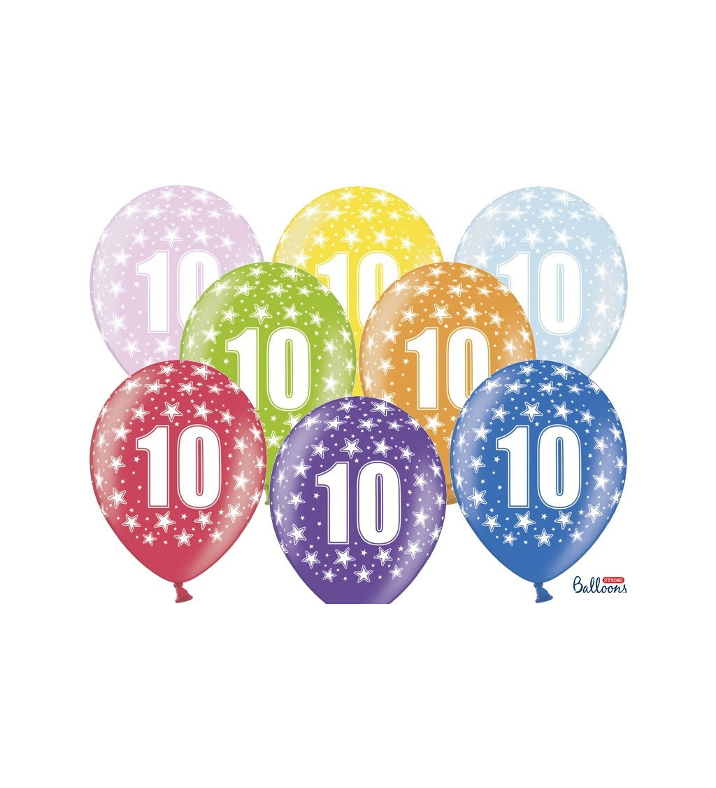 Metalický balón - Číslica "10"