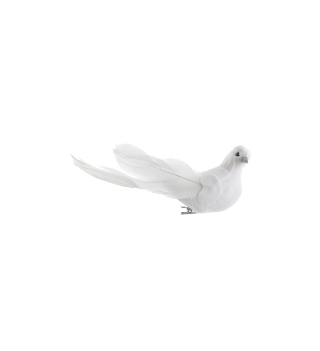 Biela holubička s klipsou