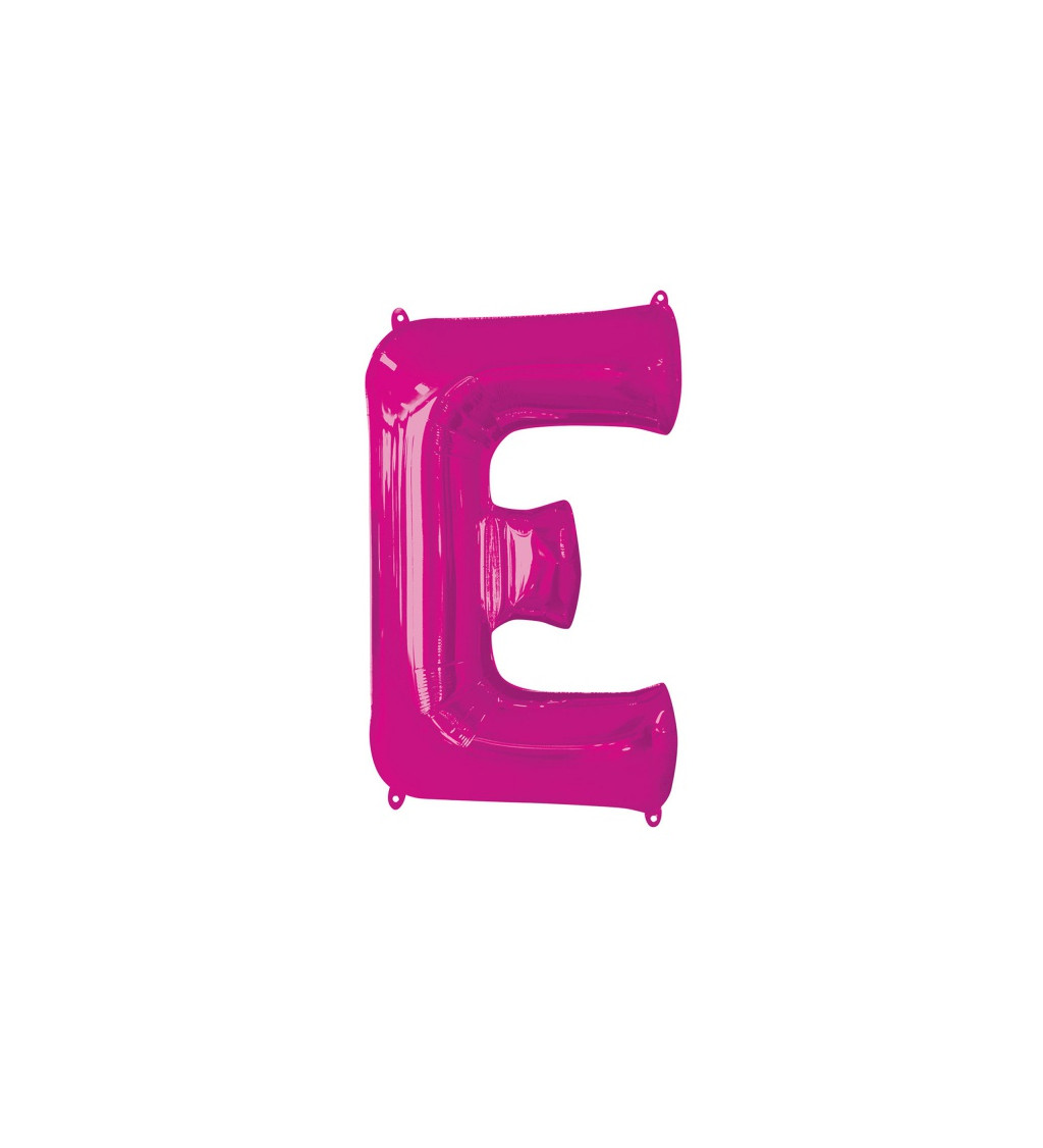 Balónik v ružovej farbe v tvare písmena E
