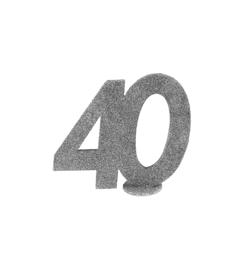 Strieborná dekorácia v tvare čísla 40