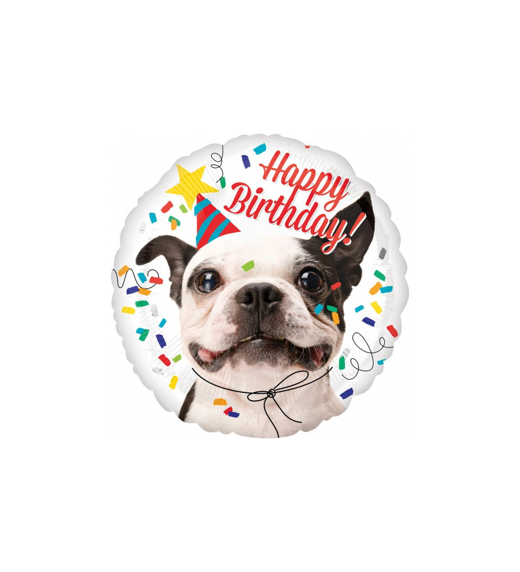 Štandardný fóliový balónik "Happy Birthday Dog"
