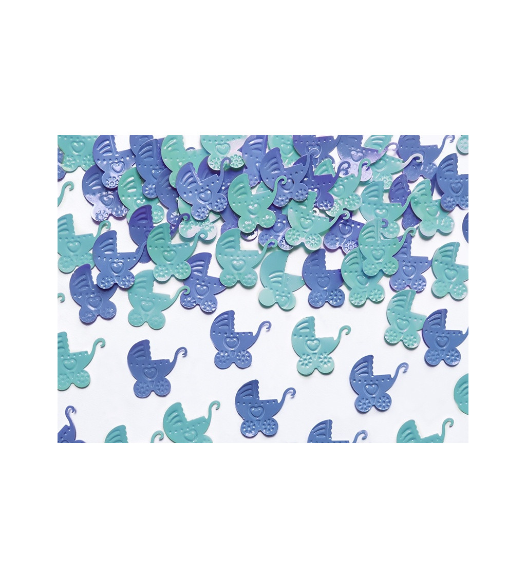 Konfety - modré kočíky
