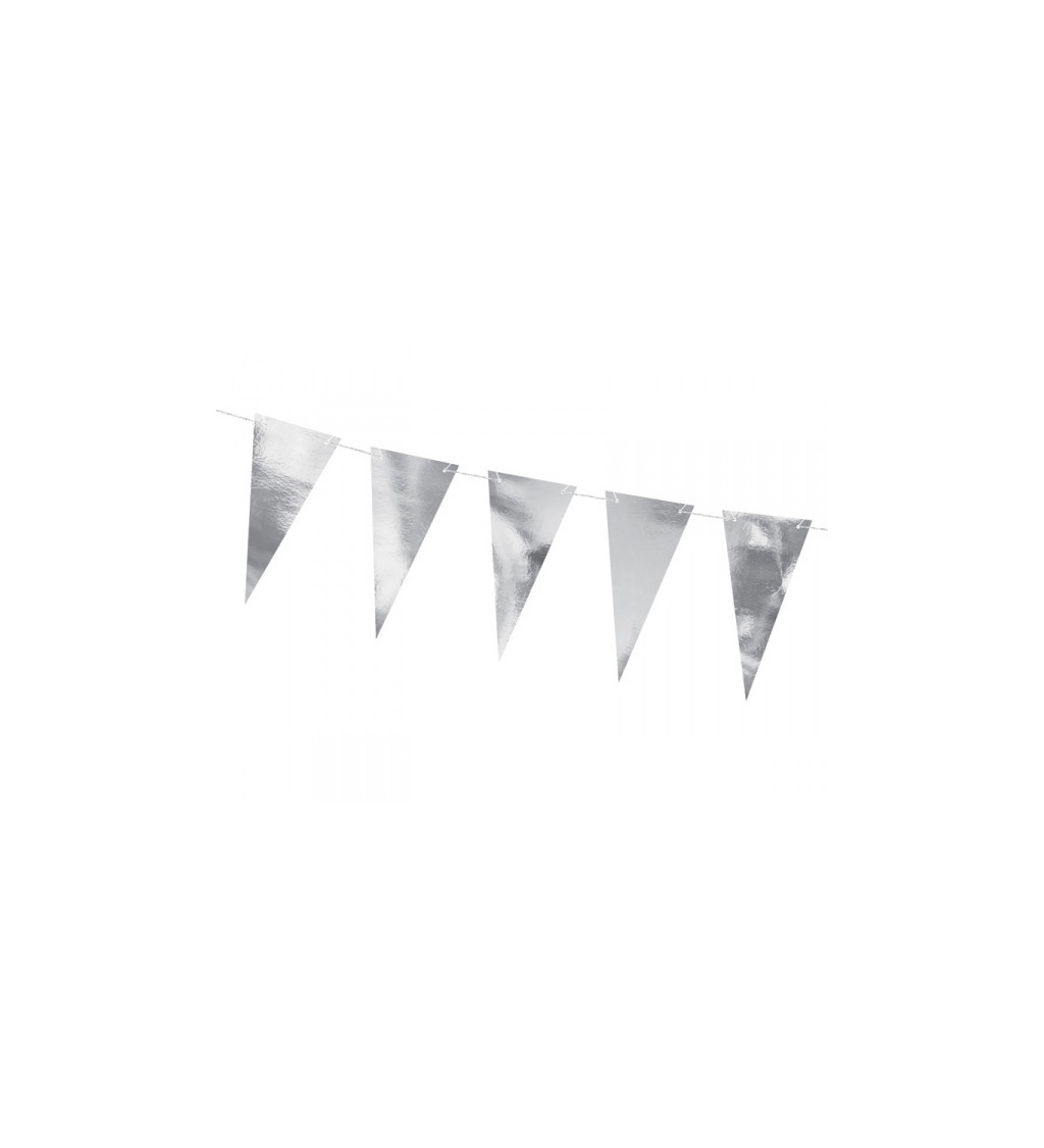 Girlanda - trojuholníky strieborná