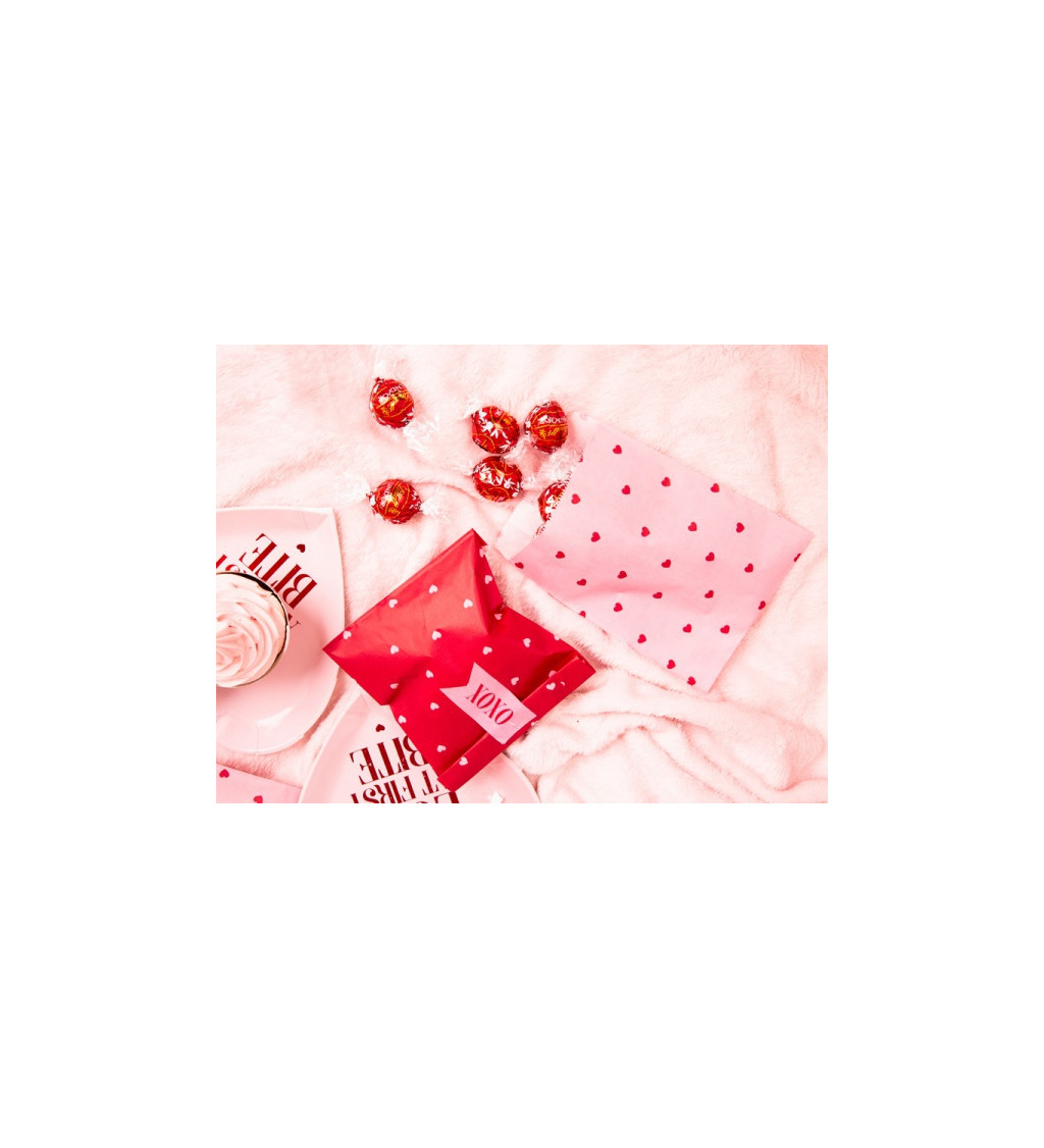 Darčekové balíčky valentínske - ružové/červené 6 ks