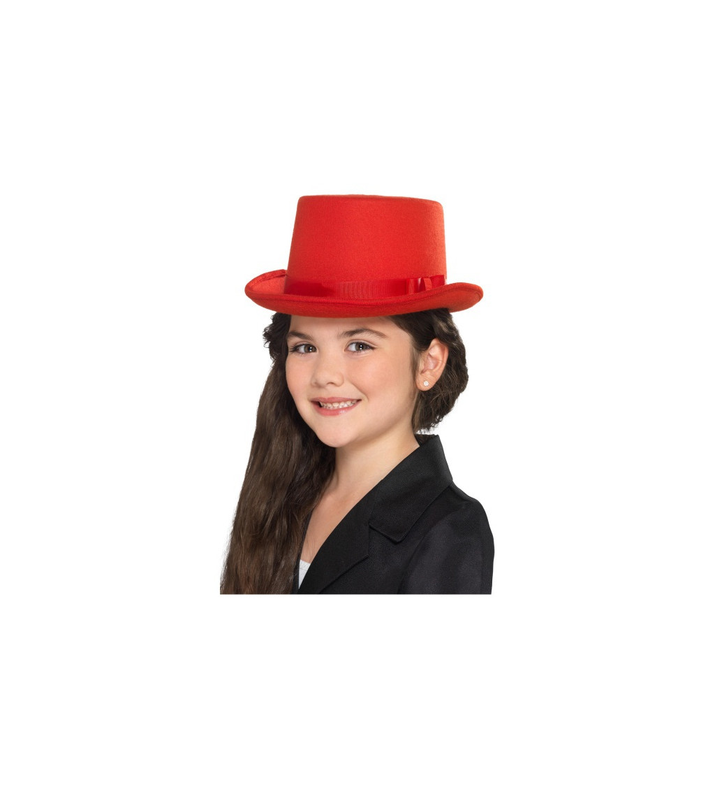 Detský klobúk - červený