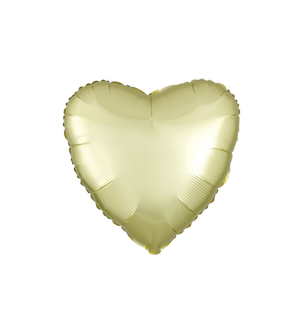 Fóliový balónik v tvare srdca - svetlo zlatý