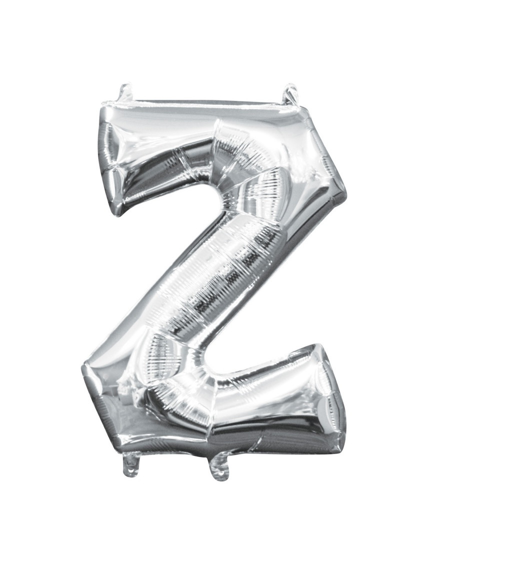Strieborný fóliový balónik v tvare písmena Z