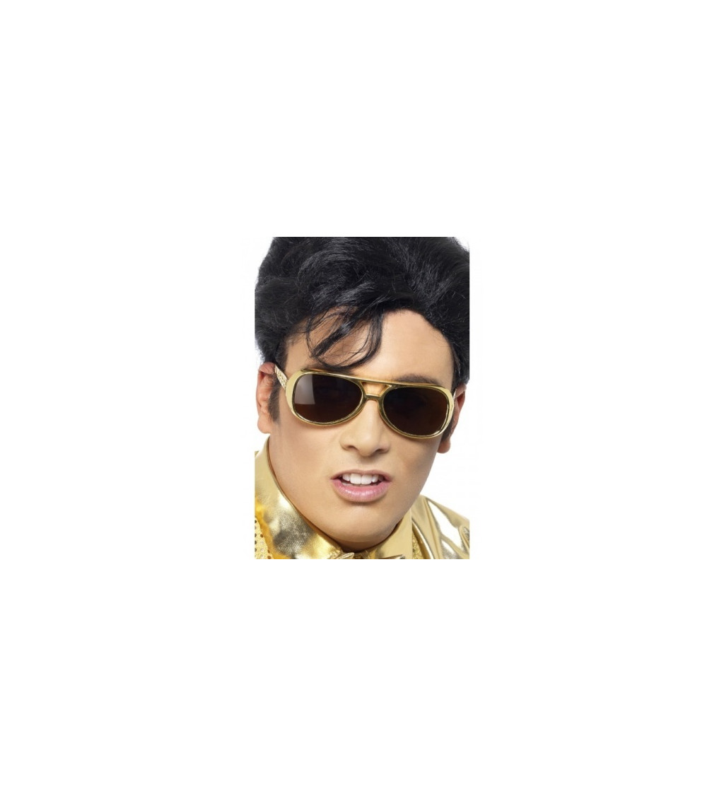 Okuliare - Elvis, farba zlatá
