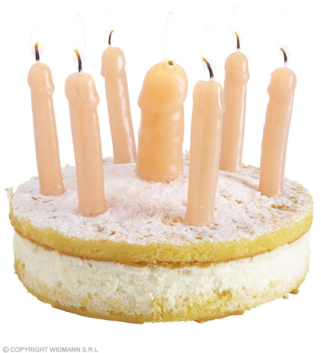 Penisové sviečky na tortu