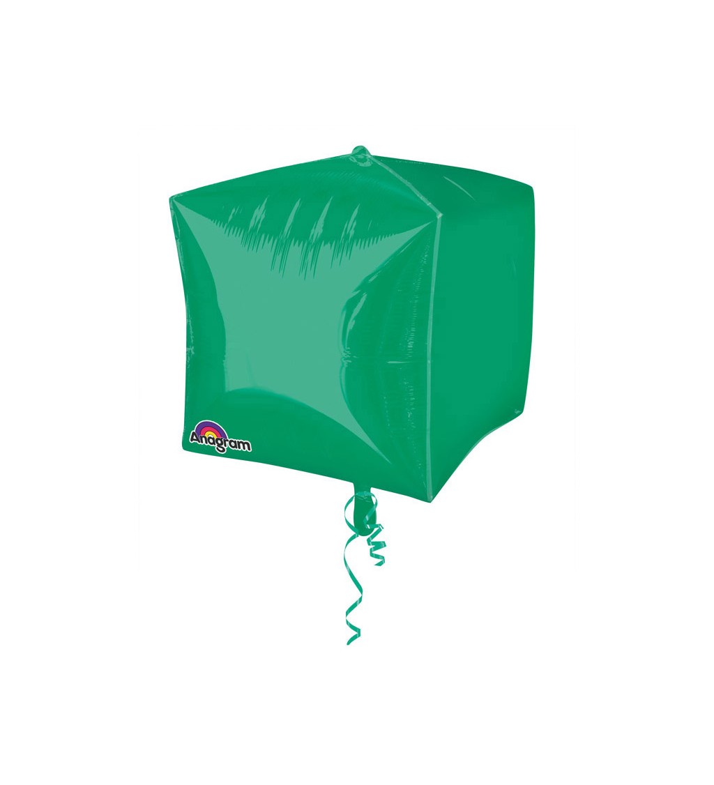 Fóliový balónik v tvare kocky - zelená