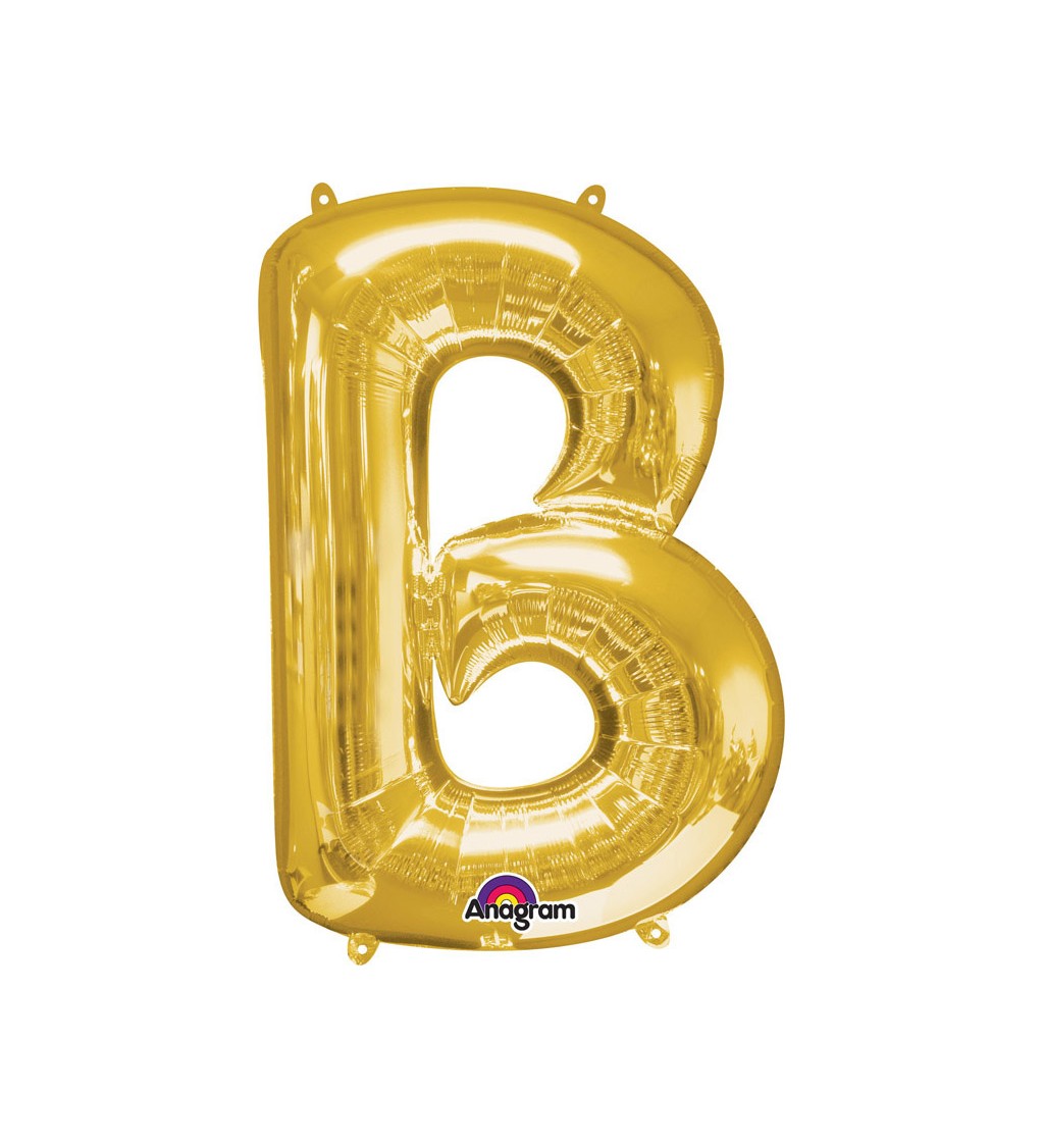 Balón fóliový Písmeno "B" - zlatý