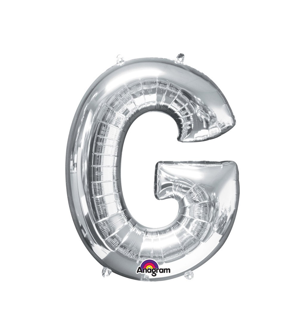 Balón fóliový Písmeno "G" - strieborný