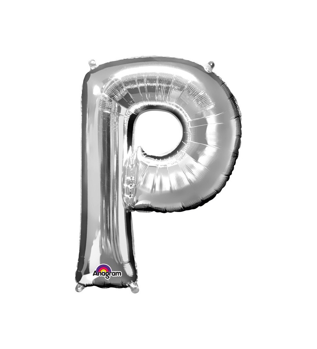 Balón fóliový Písmeno "P" - strieborný