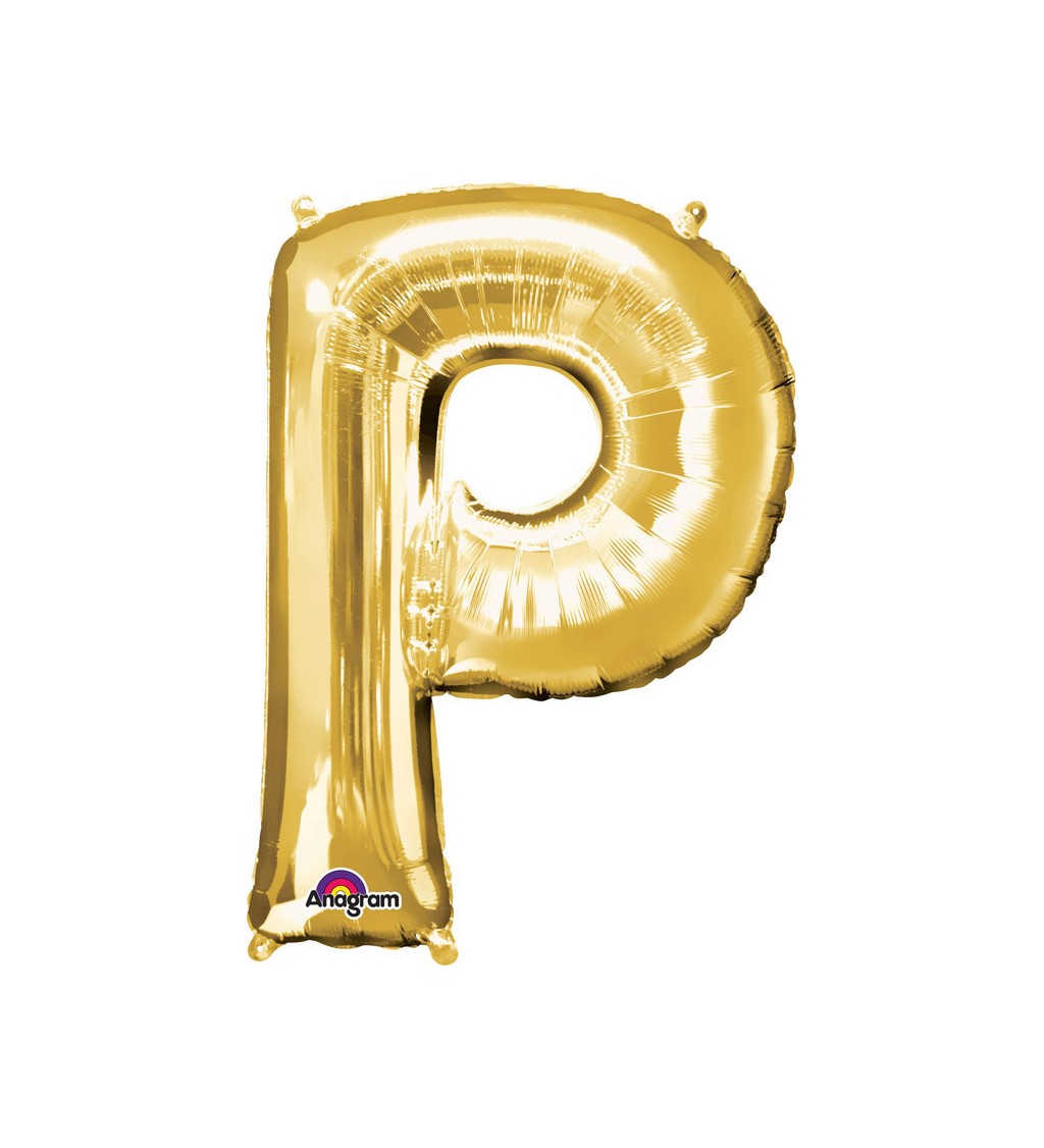 Balón fóliový Písmeno "P" - zlatý