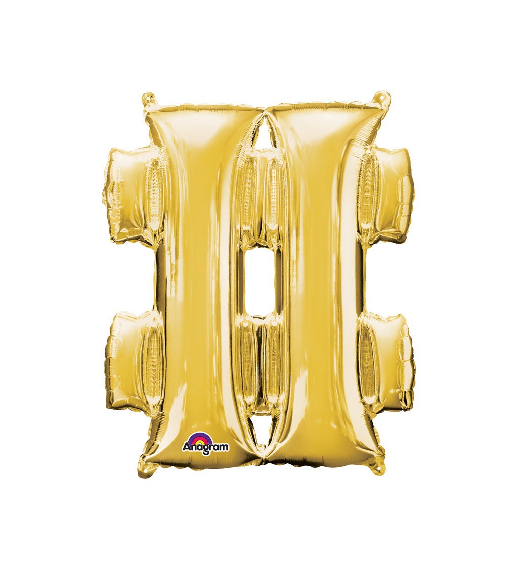 Balón symbol "#" - zlatý fóliový