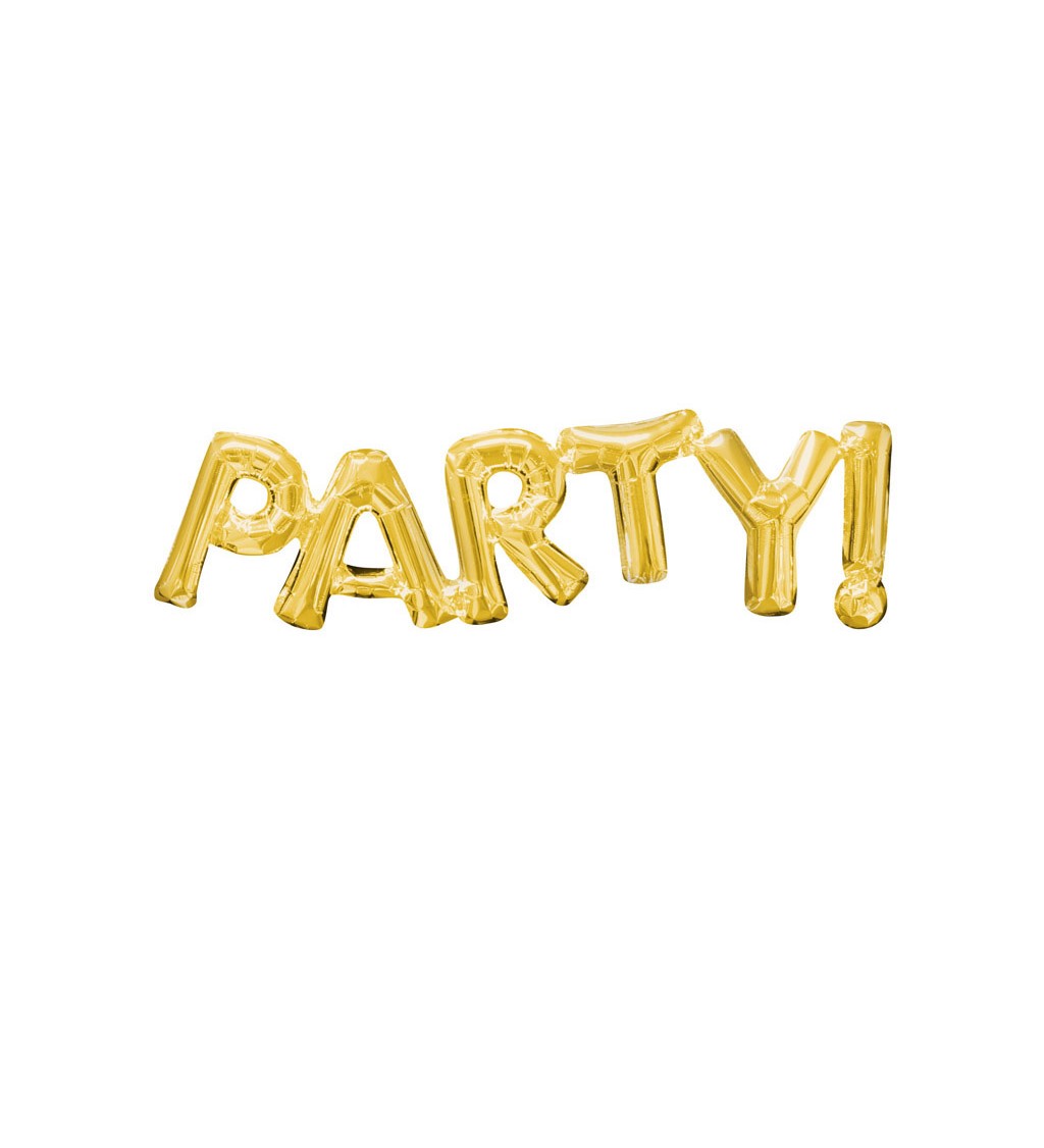 Balónik "PARTY!" - zlatý