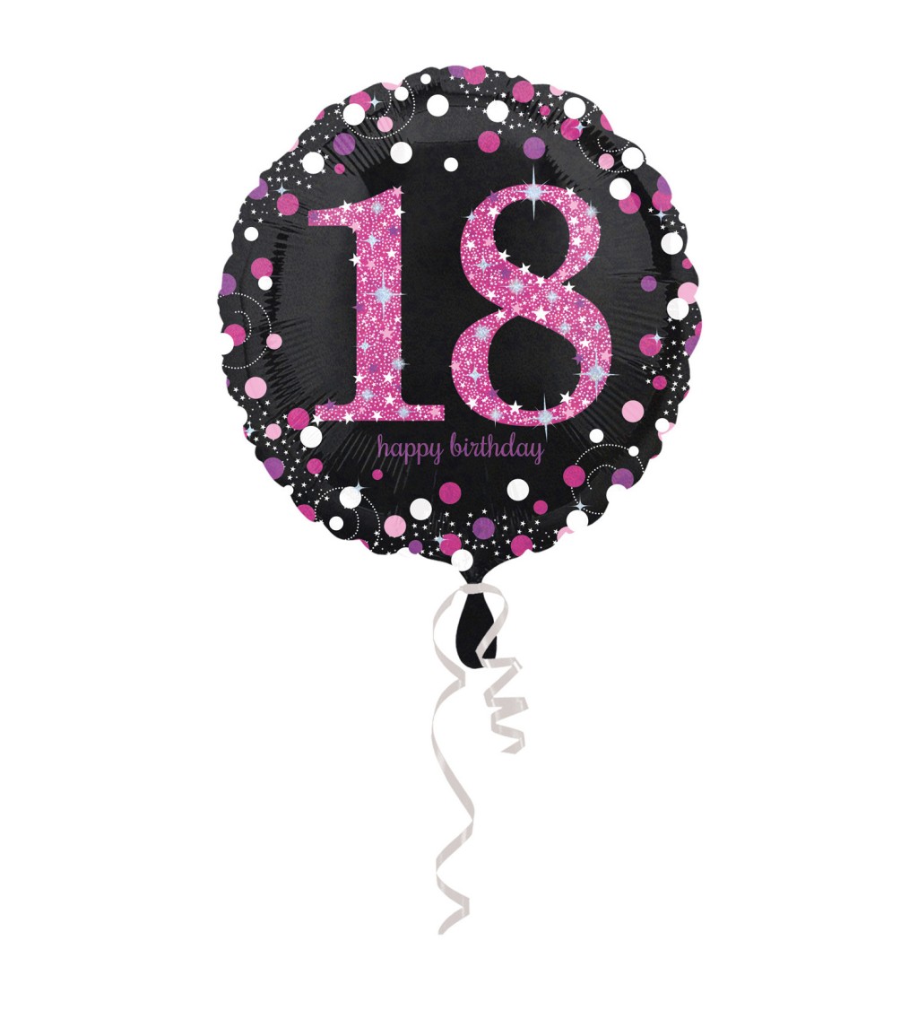 Fóliový balón "18" - ružový
