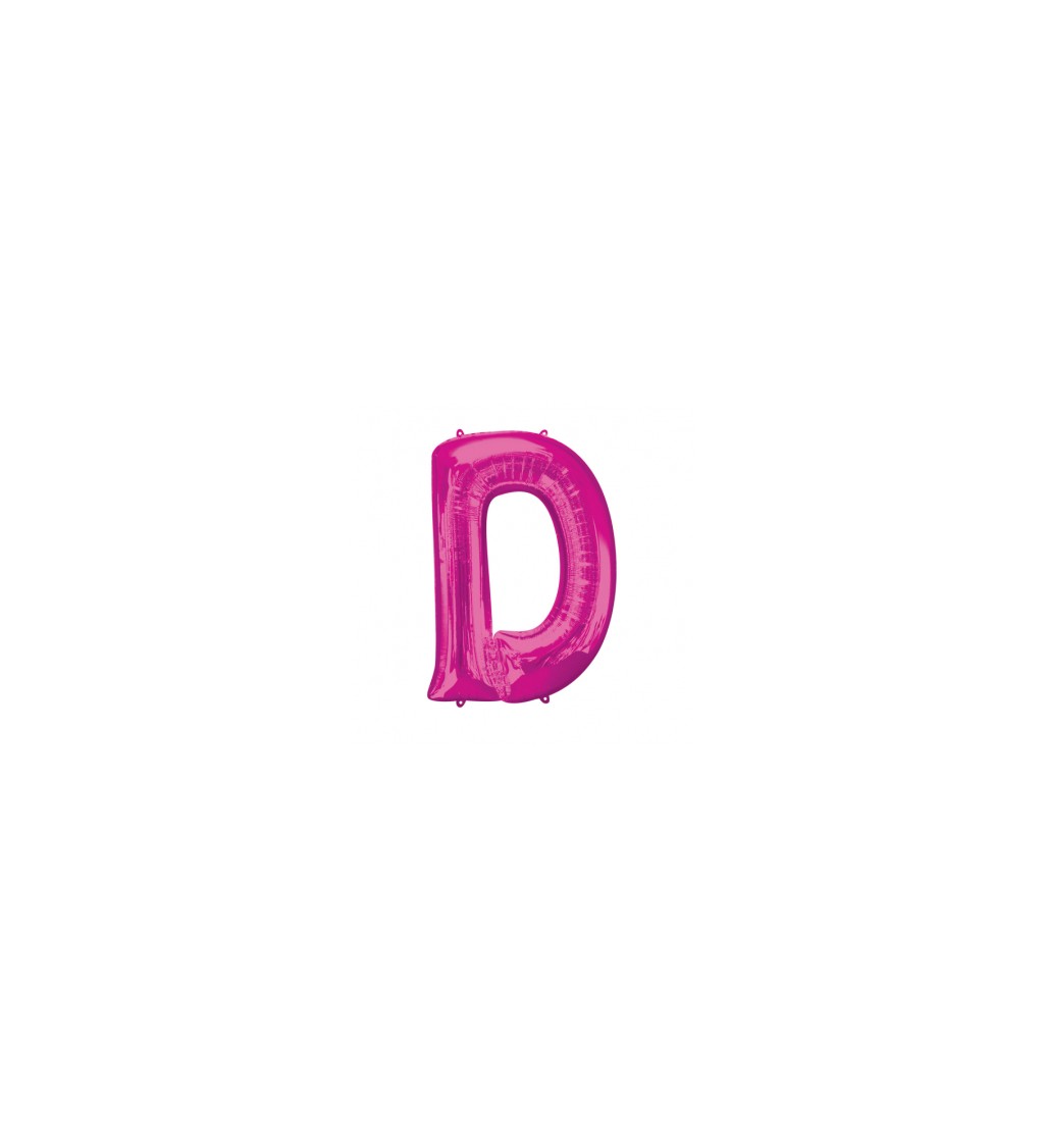 Balón fóliový "Písmeno "D" - ružový