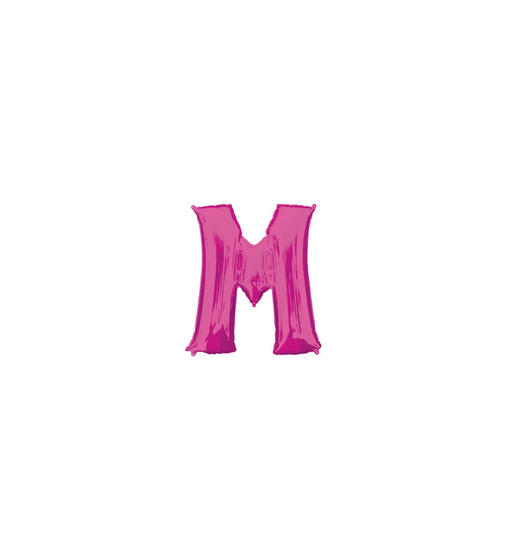 Balón fóliový "Písmeno "M" - ružový
