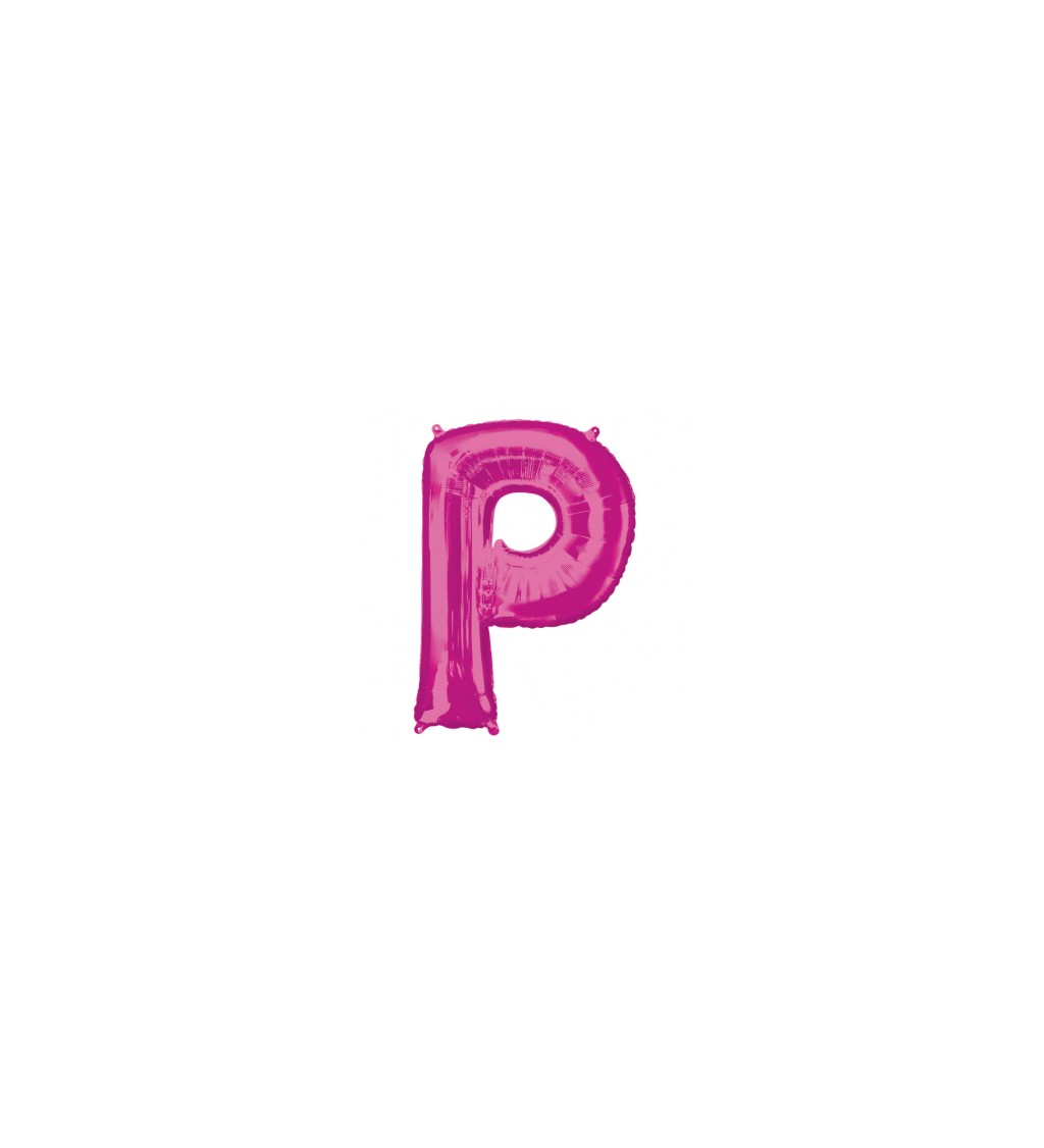 Balón fóliový "Písmeno "P" - ružový
