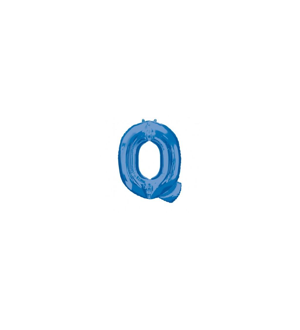 Balón fóliový "Písmeno "Q" - modrý