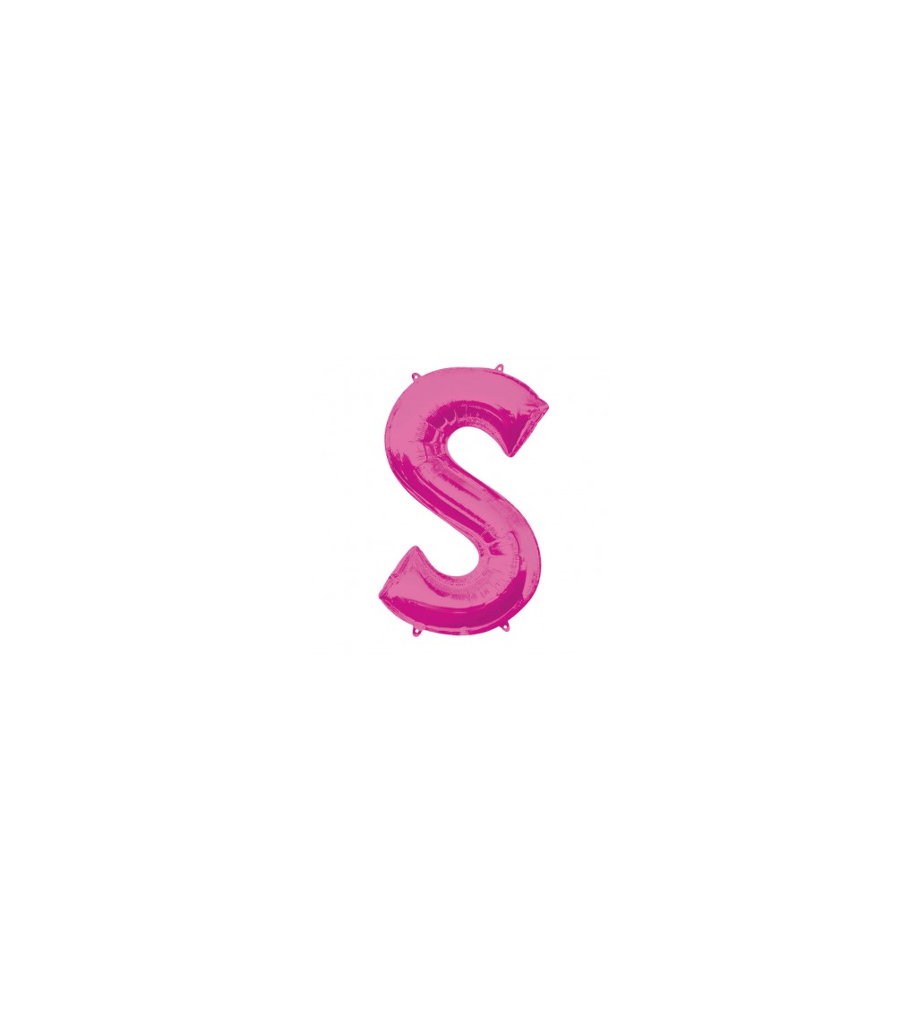 Balón fóliový "Písmeno "S" - ružový