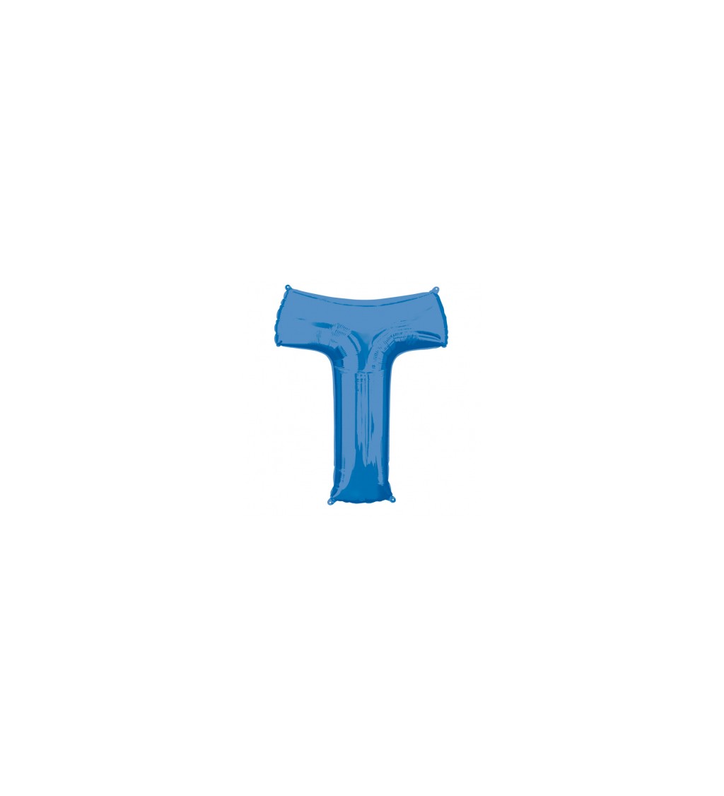 Balón fóliový "Písmeno "T" - modrý