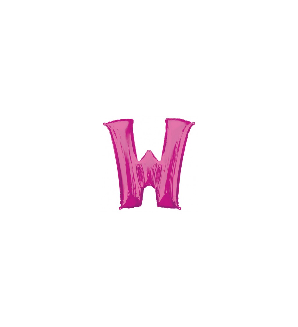 Balón fóliový "Písmeno "W" - ružový
