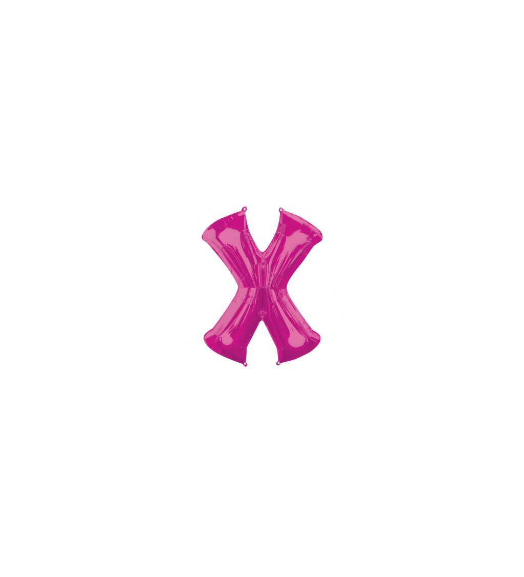 Balón fóliový "Písmeno "X" - ružový